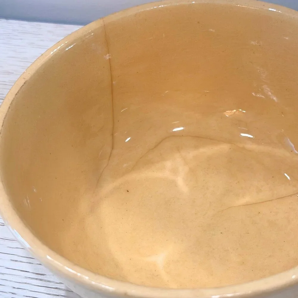 Vintage Lot Watt Pottery Mixing Serving BOWL #7 Oven Ware 3 Leaf APPLE Ribbed